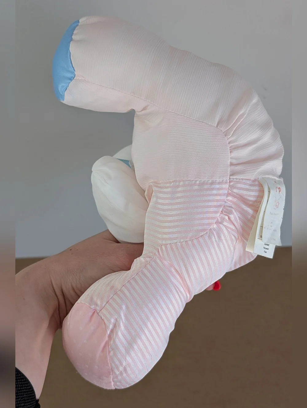 Vintage 1983 Puffalump Puppy Fisher-Price White, Pink, & Blue Nylon Toy Rattle - Picture 11 of 16